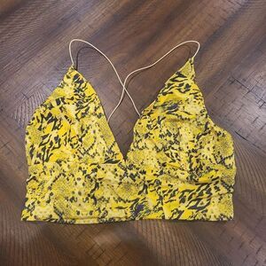 NWT! Free People Intimately Yellow and Black Bralette / Brami Xtra Small
